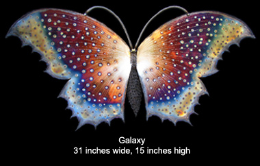 Galaxy Butterfly, 31 inches wide, 14 inches tall